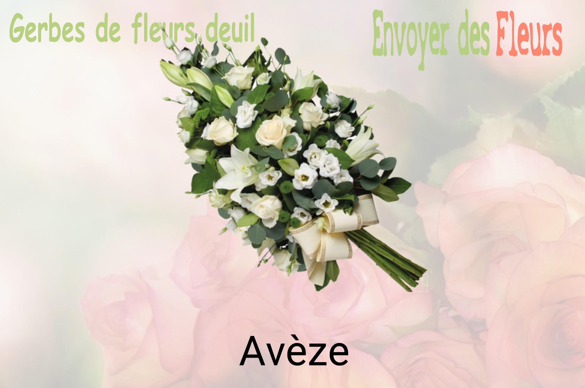 Gerbe de fleurs de deuil livrée à Avèze